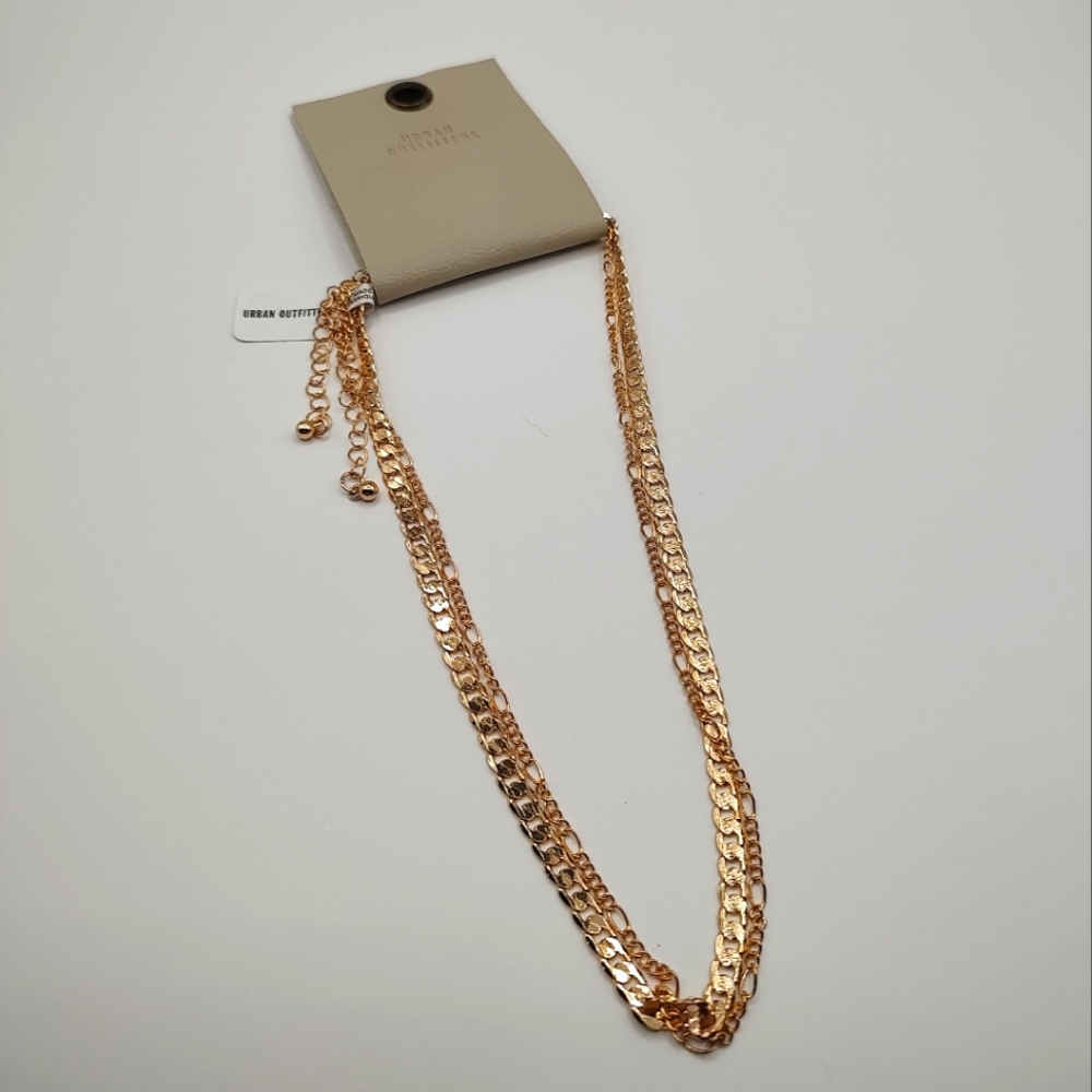 NWT Urban Outfitters Gold Timeless Link Set Of Two Necklaces